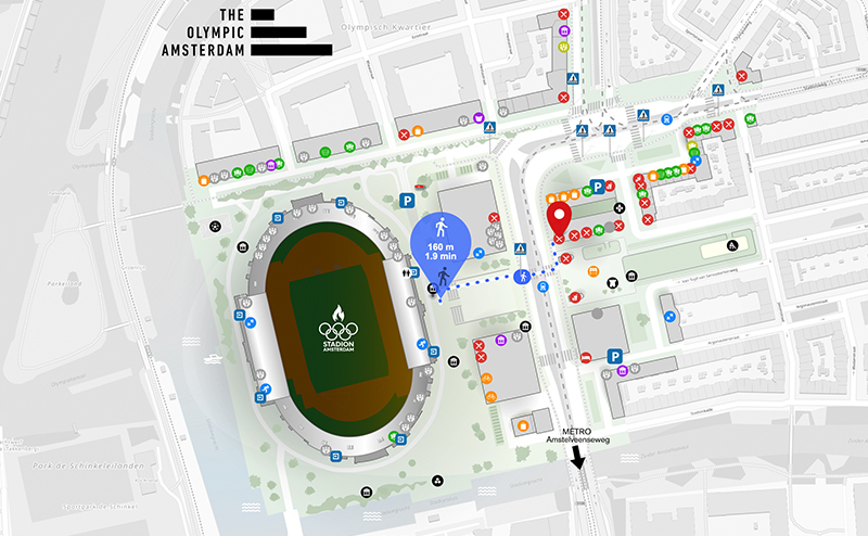 The Olympic Amsterdam BIZ gebied map